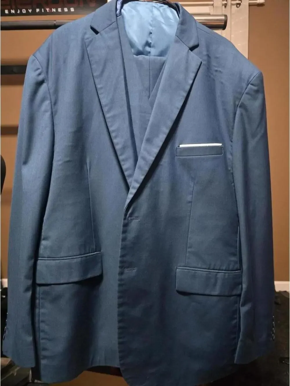 WULFUL Men's 3 Piece Blue Teal Suit Size 3XL